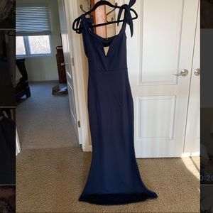 WORN ONCE. Missguided off the shoulder maxi dress